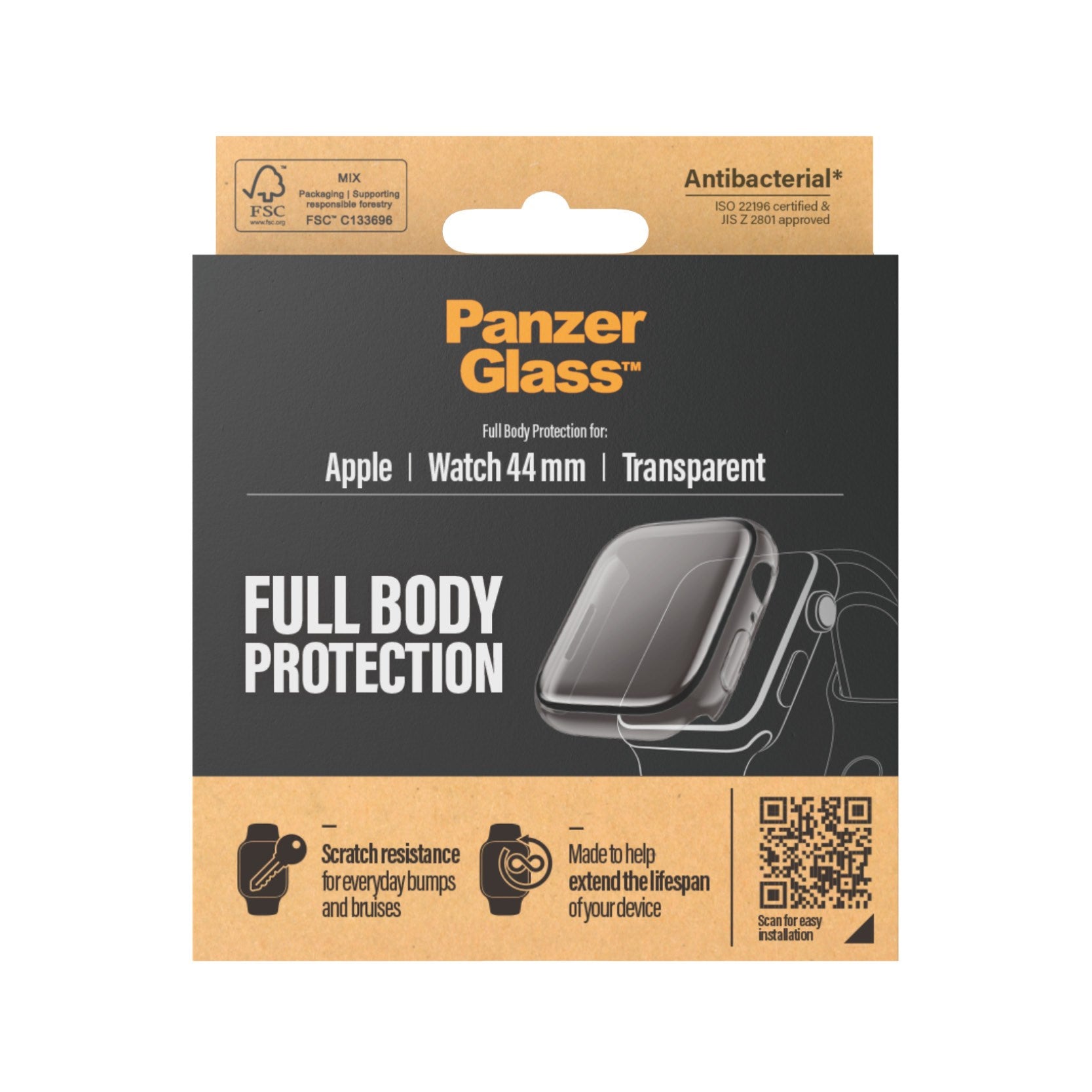 PanzerGlass® Displayschutz Full Body Transparent Apple Watch SE 3 | SE | 6 | 5 | 4 | 44mm